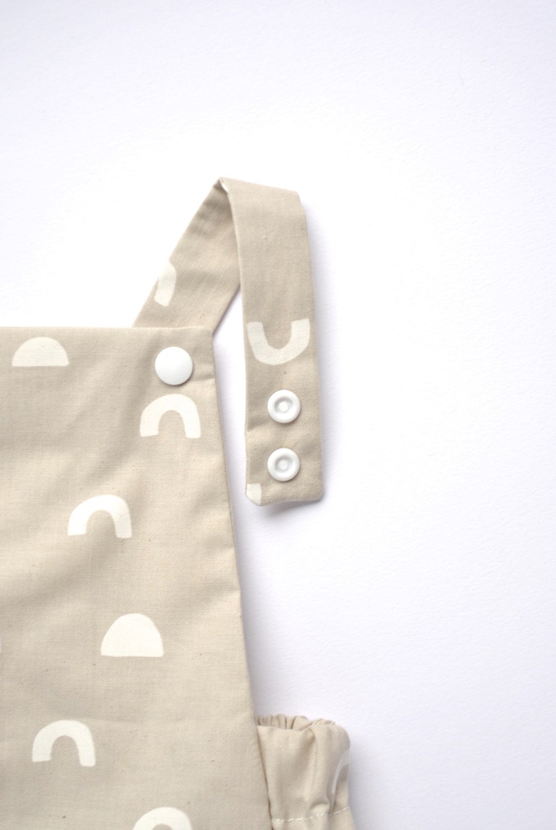 Warm Grey Romper For Baby Unisex Baby Romper Unisex Classic Romper White Printed Design on Unbleached Cotton Baby Gift