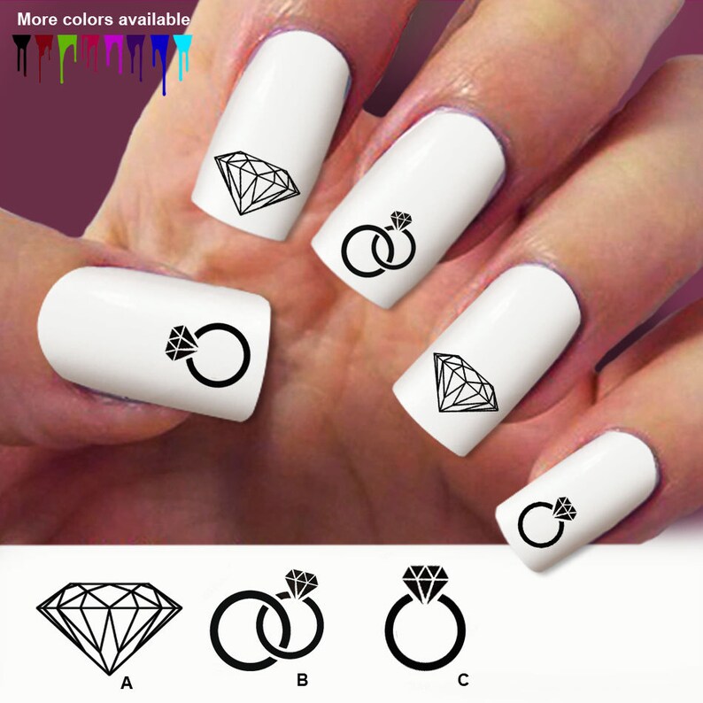 Diamond Nail Decal Nail Decals Nail Art Design Water Etsy