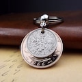 Original 1966 British Sixpence Ha'penny Double Coin Keyring 60th Birthday Gift Small Sentimental Birth Year Keepsake Him Her Men Women UK