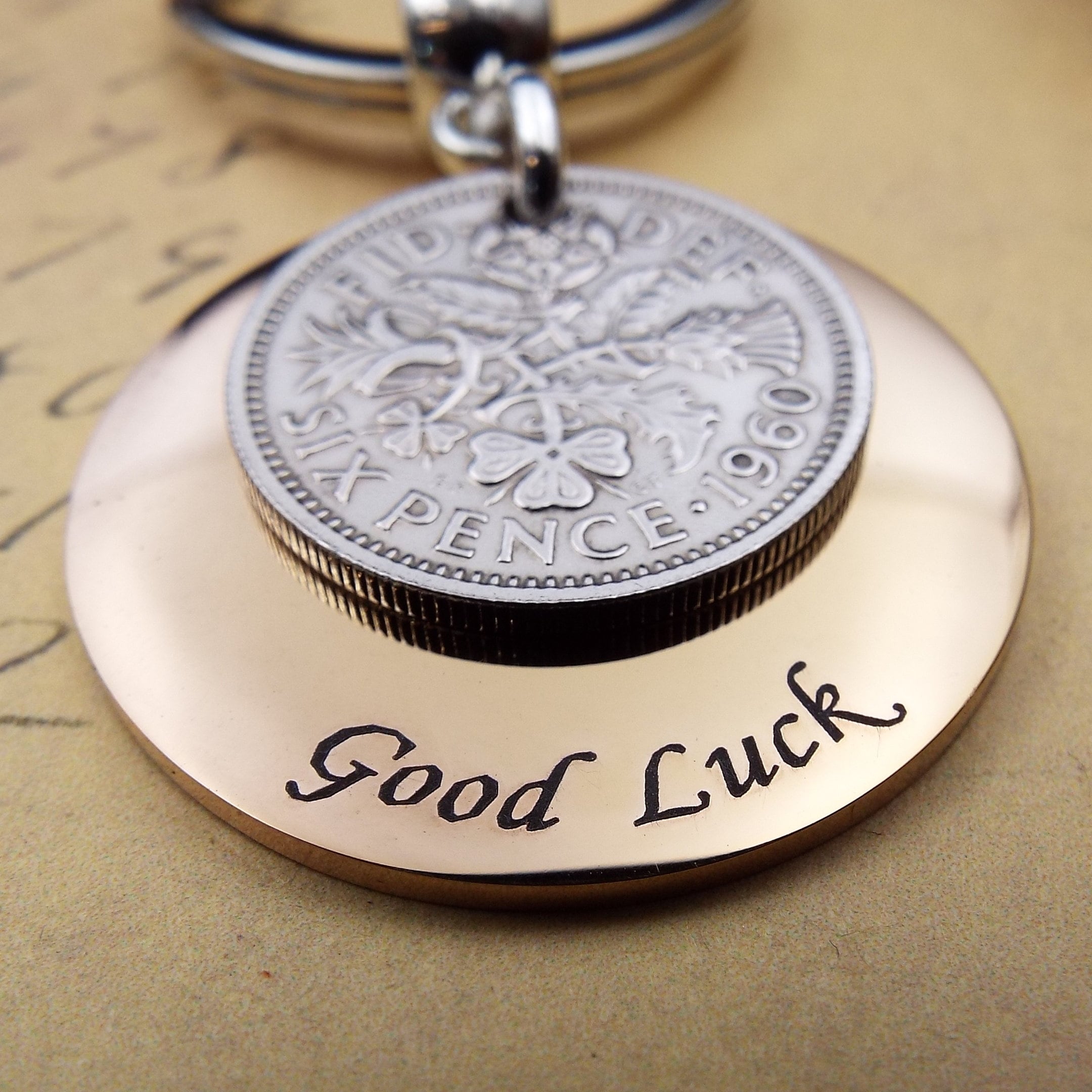Good Luck Lucky Sixpence Pocket Token 1960 Coin Keyring 62nd Etsy UK