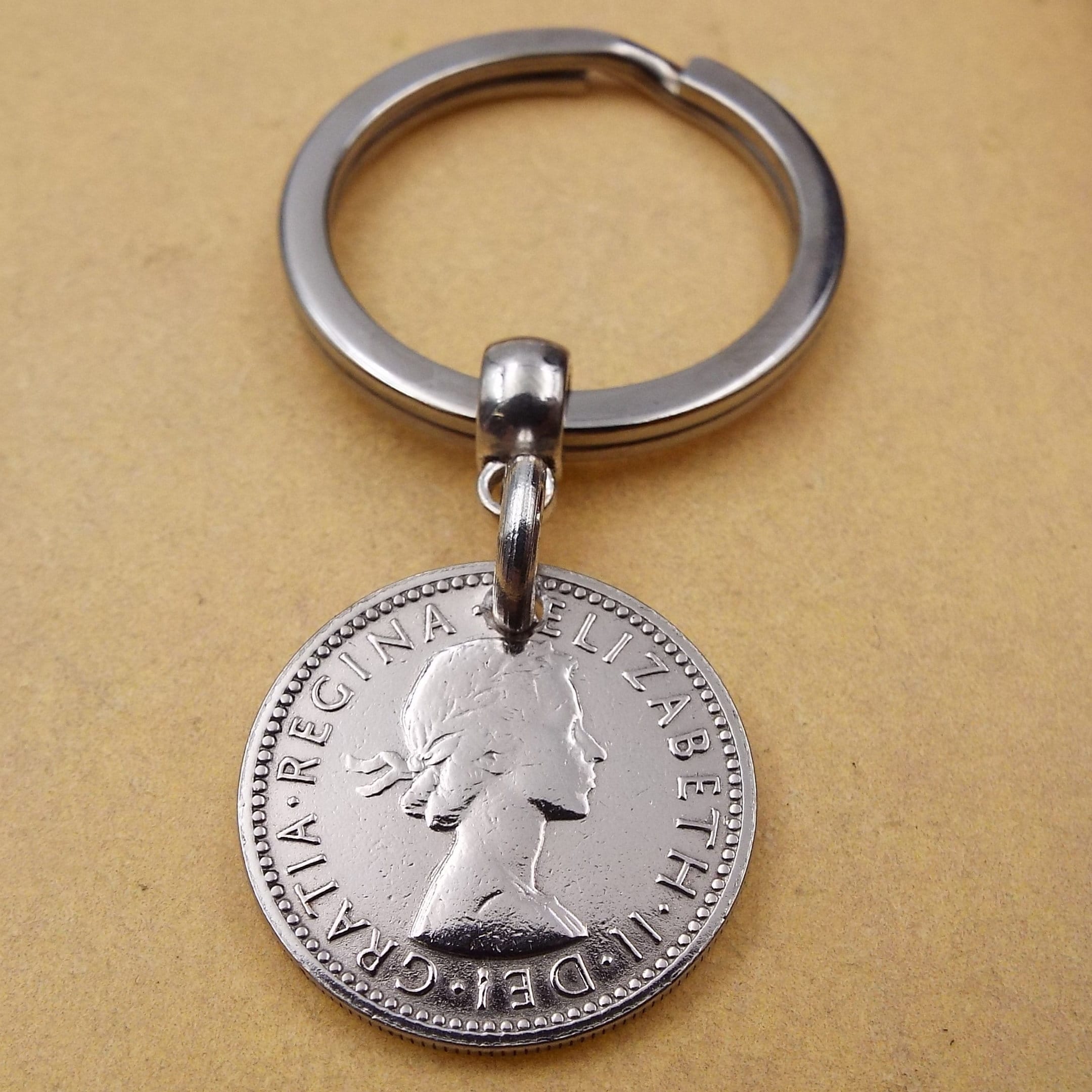 1940 81st Birthday Keyring Sixpence Coin Born in 1940 Key
