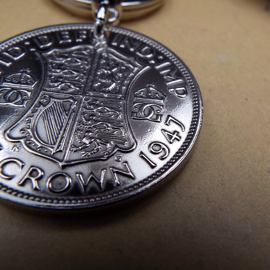 British Half Crown Coin Keychain: Choose Year, Birthday Gift