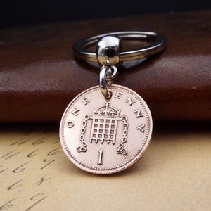 1986 British Lucky Penny Coin Keyring 40th Birthday Gift Anniversary Present Retirement Idea Him Her Men Women Vintage Birth Year Keepsake