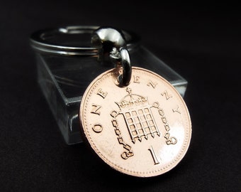 2004 British Lucky Penny Small Coin Keyring 22nd Birthday Gift Small Birth Year Anniversary Keepsake Letterbox Gift Him Her Men Women UK
