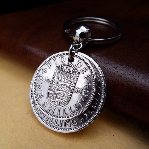 1955 Sxpence Con Pendant: 70th Brthday Gft, Sterlng Slver Chan