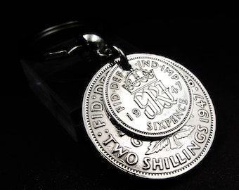 1947 Two Shillings and Sixpence Keyring, 79th Birthday Gift