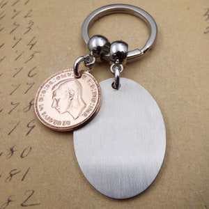 1944 Farthing GRANDAD Keyring 80th Birthday Gift Present Idea Birth Year Bronze Coin Recycled Vintage Fathers Day Memento Keepsake Men Him zdjęcie 7