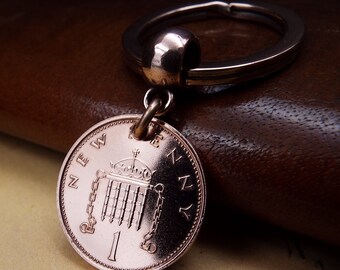 23rd Birthday Gift 2001 British Lucky Penny Small Coin Keyring Birth Year Anniversary Subtle Keepsake for Him Her Men and Women UK