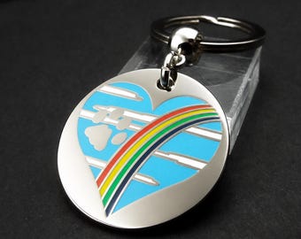 Rainbow Bridge Pet Loss Keyring Dog Memorial Gift Cat Bereavement Keepsake Sympathy Present