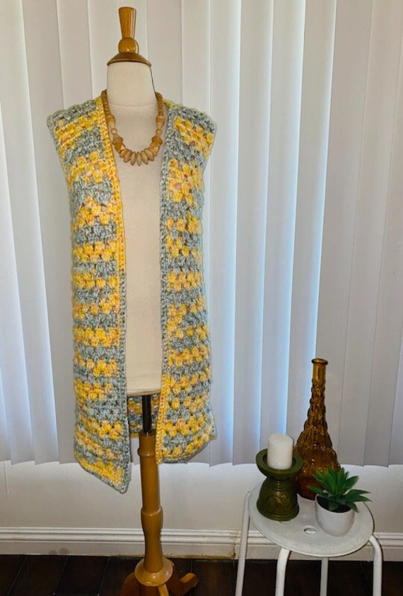 Vintage 1970's Handmade Crochet Knit Bohemian Vibe