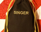 Singer sewing machine foot pedal or accessory draw string bag VINTAGE INSPIRED