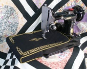 Singer Featherweight 221 or 222 sewing machine lift table sleeve Vintage Decals