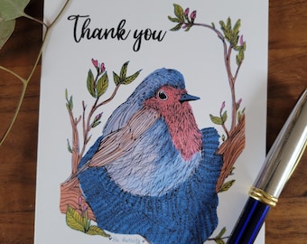 Bedankt, Engelse Robin-wenskaart