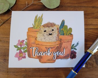 Egel, blanco binnenkant, wenskaart