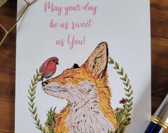 Lieve vos, blanco binnenkant, wenskaart