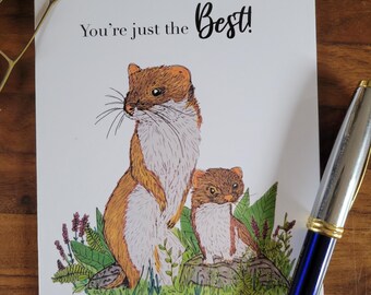 Hermelijn geliefd, hermelijn-wenskaart