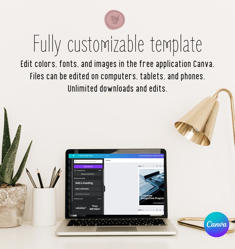 Corporate Recognition Program Template: Editable Canva Guide (digital ...