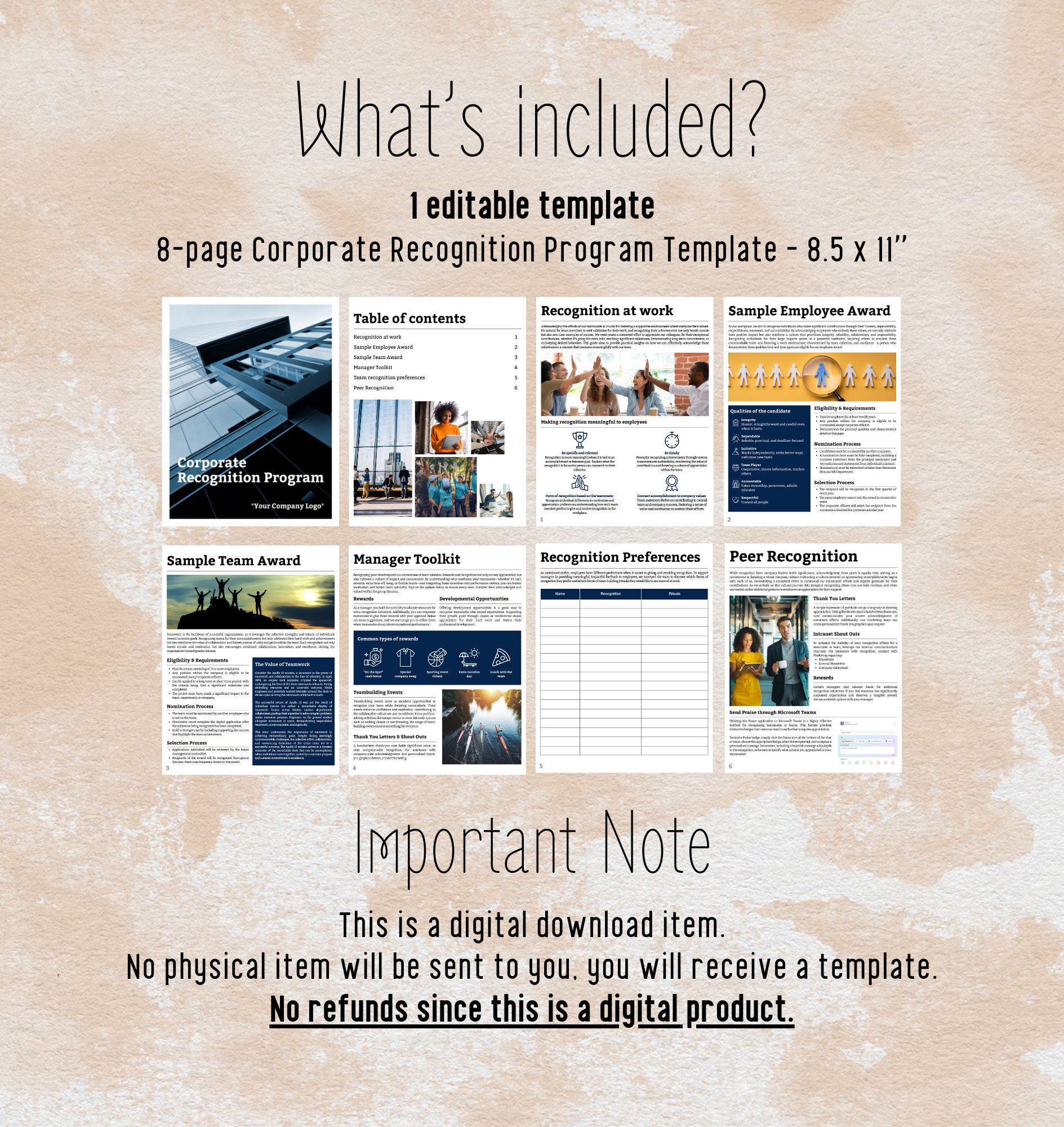 Corporate Recognition Program Template: Editable Canva Guide (digital ...