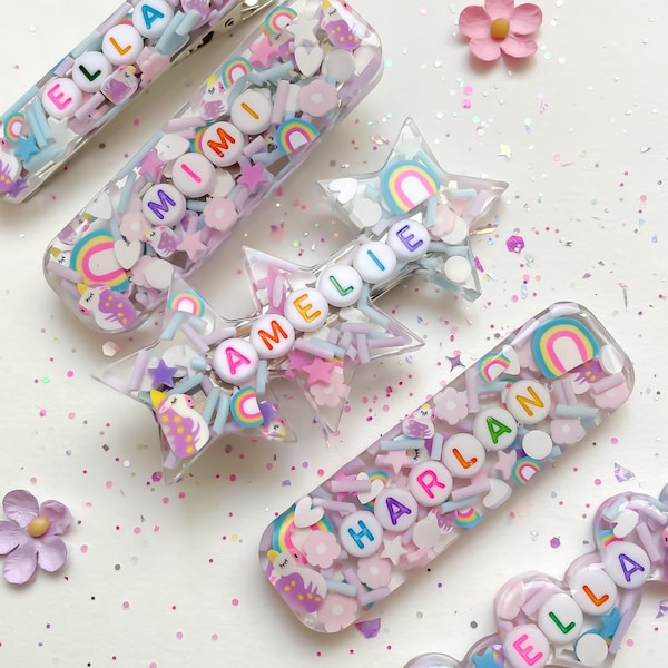 UNICORN DREAM Personalized Hair Clip| Barrett | Single Hair clip