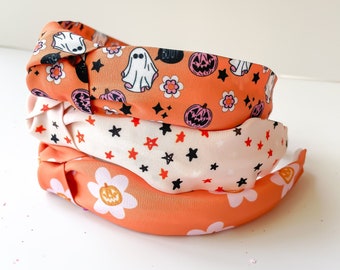 Halloween Top Knot Headband Knotted Fall Spooky Season