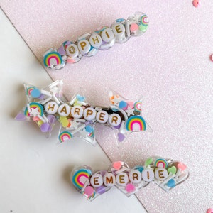 PASTEL RAINBOW | custom personalized name or phrase| Single hair Barrett