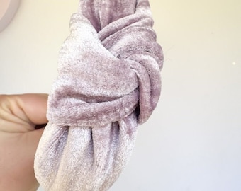 Lilac Purple  Velvet Top Knotted Headband