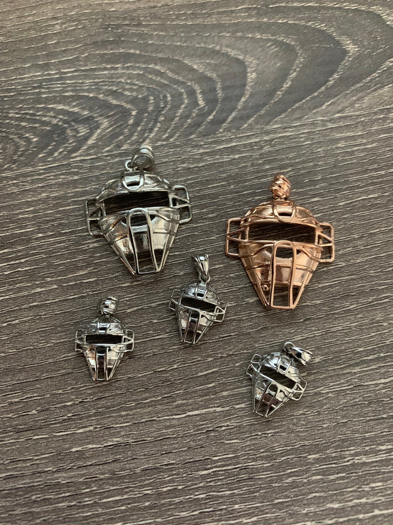 Mini Catcher's Mask Pendant Charm Etsy