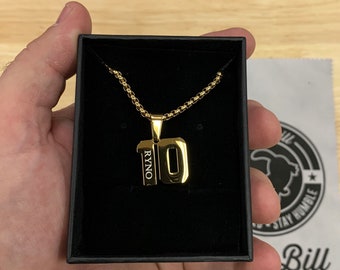 Number 10 Pendant | Etsy