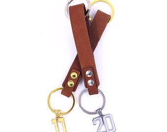 Number Pendant Keychains Gold or Silver sports number keychain