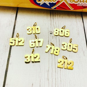 Area Code Pendant - Gold