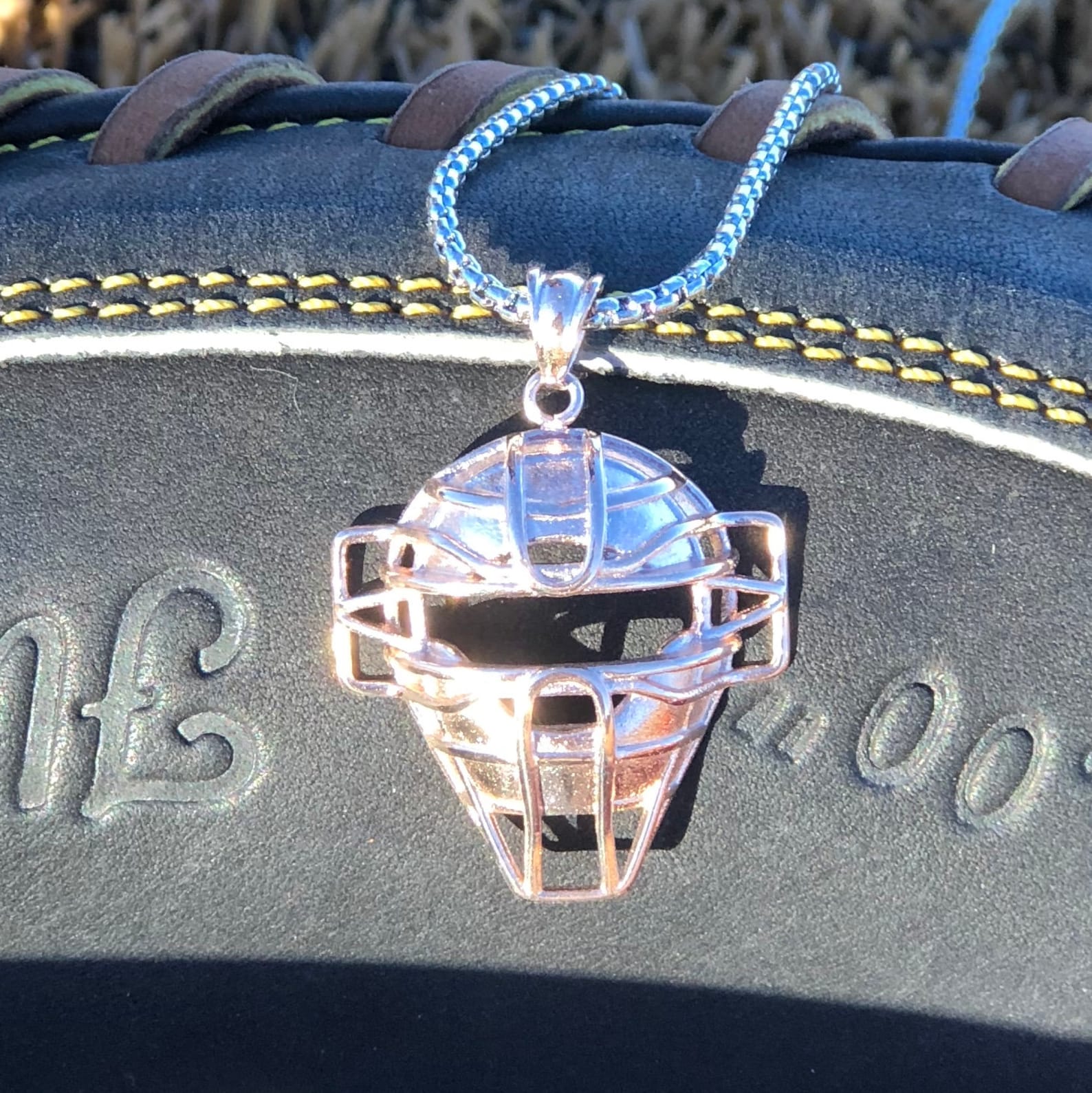 Mini Catcher's Mask Pendant Charm Etsy