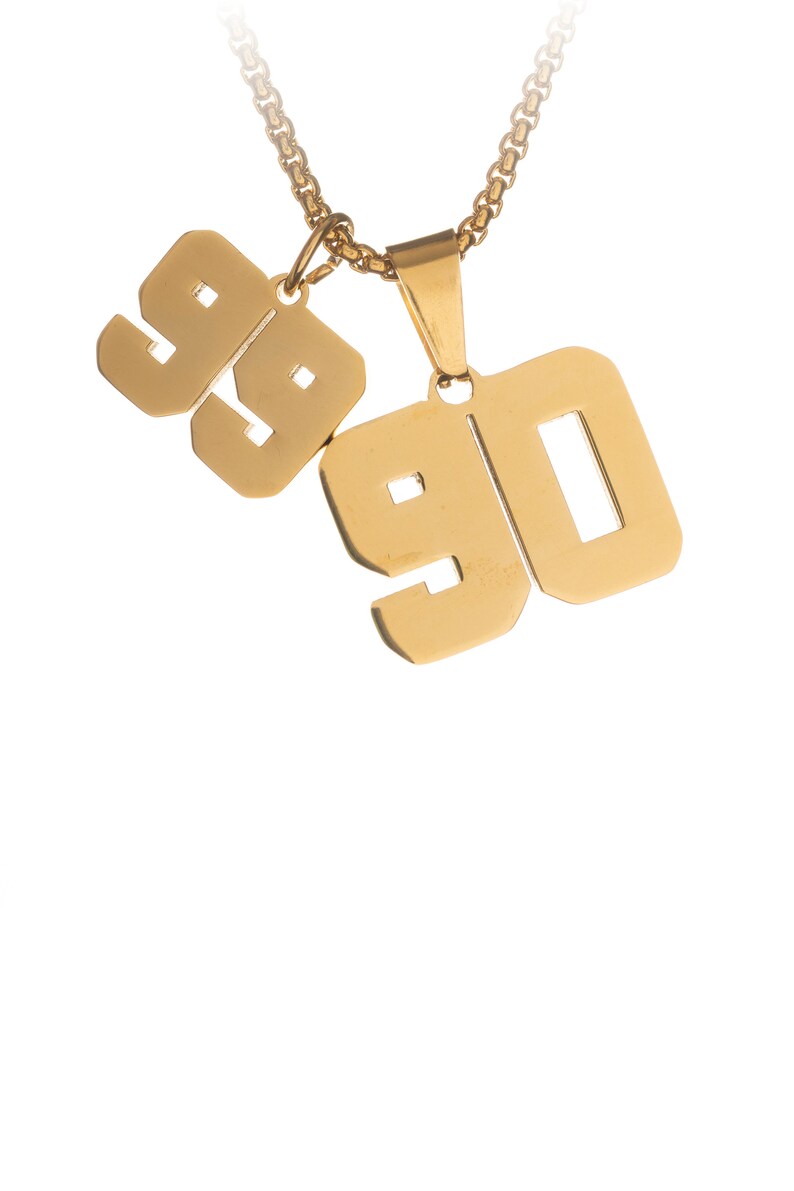 Mini Number Pendant Gold | Etsy