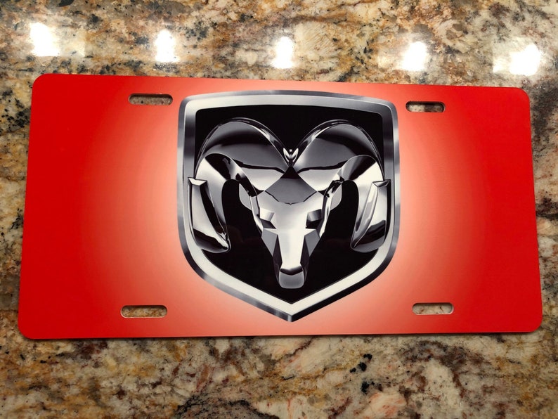 Dodge Ram Red license plate Etsy