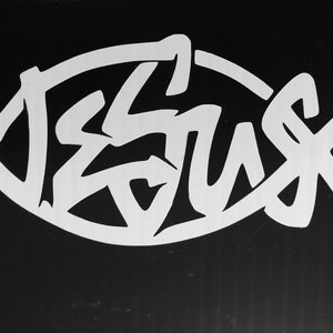 Jesus Fish Vinyl Window Decal. - Etsy