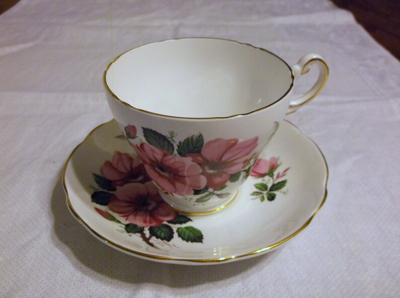 Vintage Regency Pink Rose Bone China Tea Cup and Saucer - Etsy
