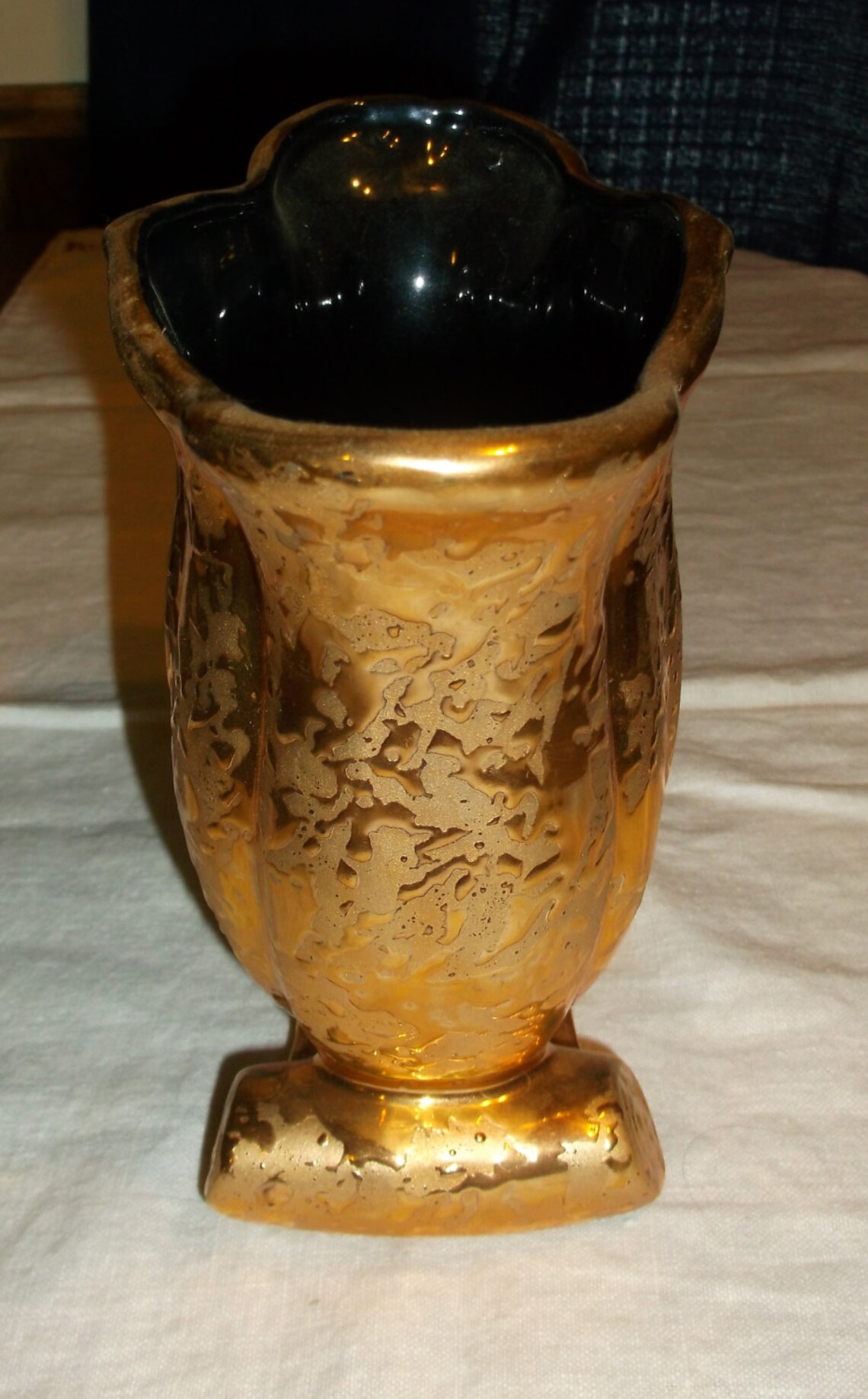 Vintage Weeping Gold Vase Etsy