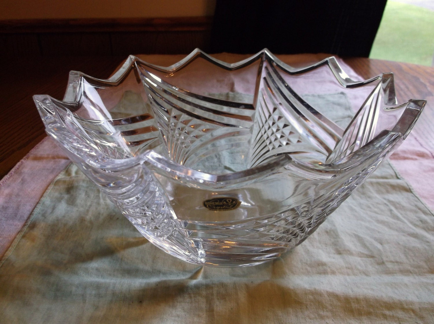 Bohemia Crystal Fruit Bowl Etsy UK