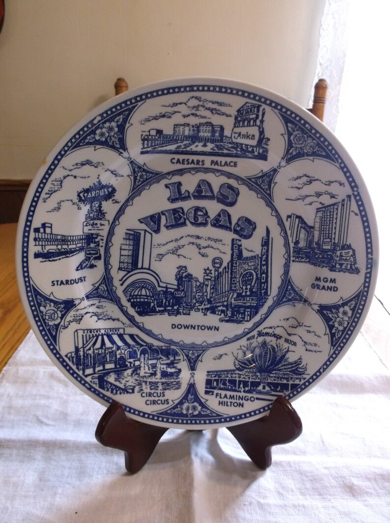 Las Vegas Downtown Commemorative Plate Etsy