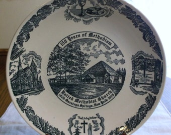 Vintage Kettlespring Kilns United Methodist Church 1829-1979 Saratoga Springs New York Commemorative Plate