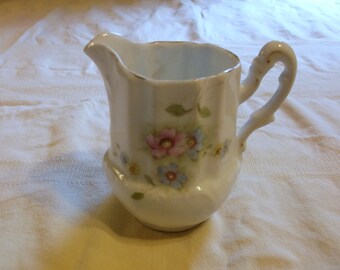 Vintage Creamer Pink and Blue Floral Pattern