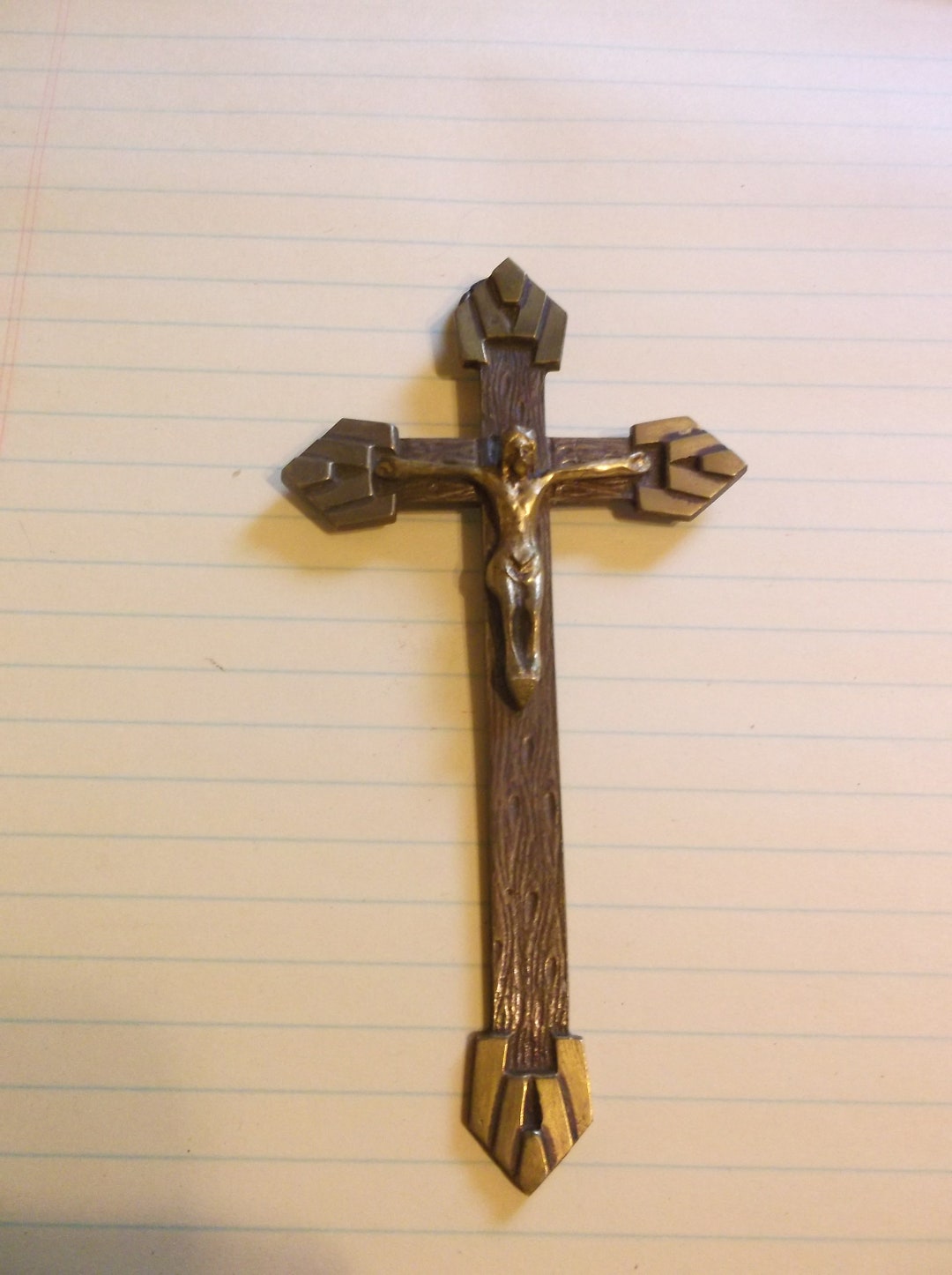 Vintage Brass Wall Hanging Crucifix Etsy