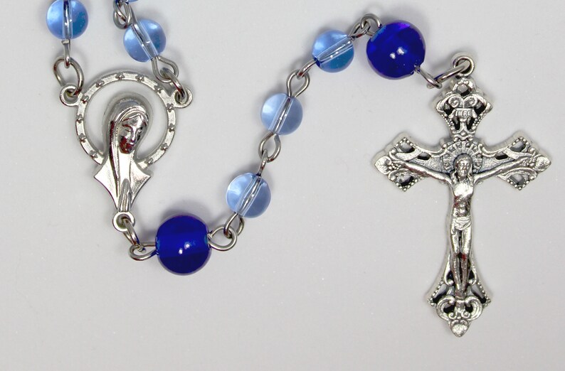 Blue Catholic Rosary Confirmation Gift Traditional Rosary | Etsy