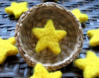 Felt Stars Large and Small | Stars for Nursery Mobile Toys | Yellow Stars | Mix and Match Color and Size