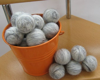 XL Felt Balls / Jumbo Pom Poms / Super Large Felt Balls in Grey Melange / Dryer Balls / 4cm 5cm 6cm 7 cm / DIY Garland / DIY Nursery Mobile