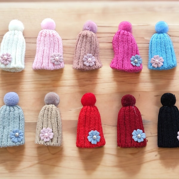 Gnome Hats 4cmX7cm - Custom Gnome Hat - DIY Gnome Supplies - Handknit Handmade Mini Gnome Hat - Craft Kits - Mini Gnome Making Craft Supply