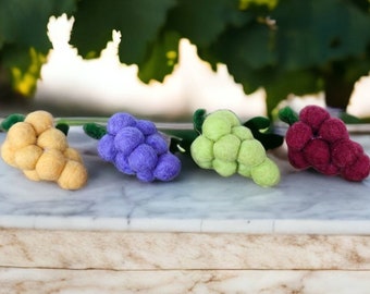 Handmade Wool Felt Grapes – Pretend Play Food, Montessori Toy