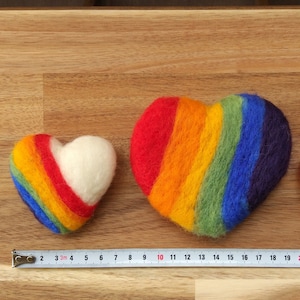 XL Rainbow Felt Hearts | Extra Large Felt Hearts | Jumbo Felt Hearts | 20cm Wool Felt Hearts, 1 piece
