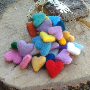 Jumbo Wool Felt Hearts Mix and Match Wool Felted Hearts 3cm - Etsy