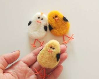 Easter Chicken - Easter Chick - Wool Felted Chick - Easter Bird - Wool Felted Bird - Easter Egg - Easter BlueBird - Fluffy Yellow Chick