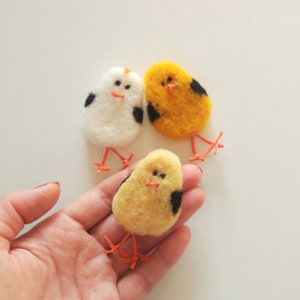 Easter Chicken Easter Chick Wool Felted Chick Easter Bird Wool Felted Bird Easter Egg BlueBird Yellow Chick Easter Gifts image 2